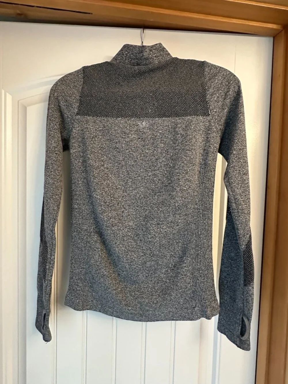 C&C California Gray Seamless Moto Zip-Up Mesh Track Jacket Small